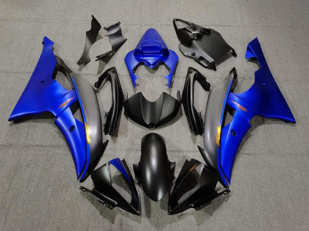 Noir Mat & Bleu 2008-2016 Yamaha R6 Carénage Moto Noir Mat & Bleu 2008-2016 Yamaha R6 Carénage Moto