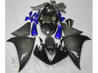 Noir Mat & Bleu 2009-2011 Yamaha R1 Carénage Moto