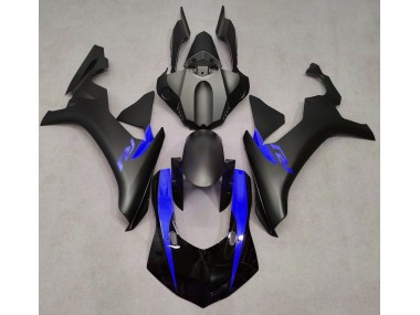 Noir Mat & Bleu 2015-2019 Yamaha R1 Carénage Moto