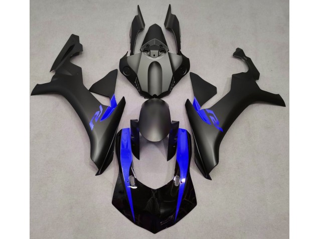 Noir Mat & Bleu 2015-2019 Yamaha R1 Carénage Moto Noir Mat & Bleu 2015-2019 Yamaha R1 Carénage Moto