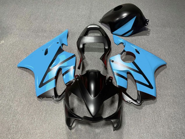 Noir Mat & Bleu Clair 2001-2003 Honda CBR600 F4i Carénage Moto Noir Mat & Bleu Clair 2001-2003 Honda CBR600 F4i Carénage Moto