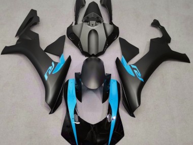 Noir Mat & Bleu Clair 2015-2019 Yamaha R1 Carénage Moto