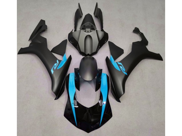 Noir Mat & Bleu Clair 2015-2019 Yamaha R1 Carénage Moto Noir Mat & Bleu Clair 2015-2019 Yamaha R1 Carénage Moto