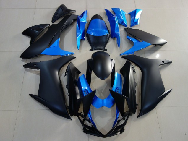 Noir Mat & Bleu Vif 2011-2024 Suzuki GSXR 600-750 Carénage Moto Noir Mat & Bleu Vif 2011-2024 Suzuki GSXR 600-750 Carénage Moto