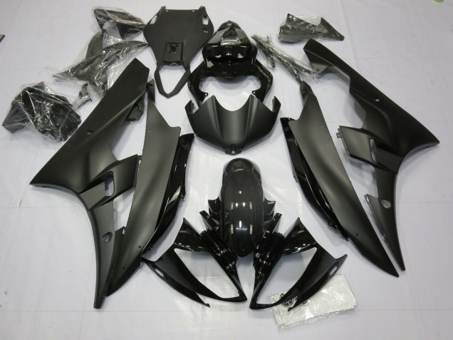 Noir Mat & Brillant 2006-2007 Yamaha R6 Carénage Moto Noir Mat & Brillant 2006-2007 Yamaha R6 Carénage Moto