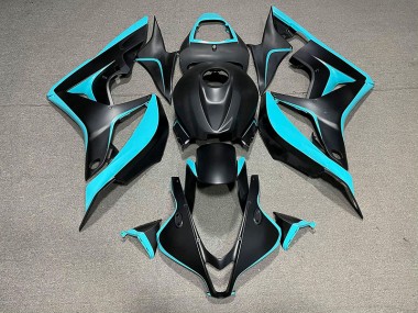 Noir Mat & Cyan 2007-2008 Honda CBR600RR Carénage Moto