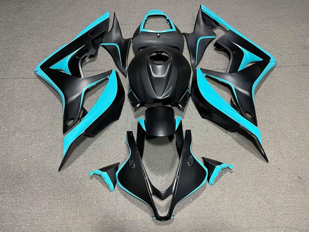 Noir Mat & Cyan 2007-2008 Honda CBR600RR Carénage Moto Noir Mat & Cyan 2007-2008 Honda CBR600RR Carénage Moto