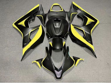 Noir Mat & Jaune 2007-2008 Honda CBR600RR Carénage Moto