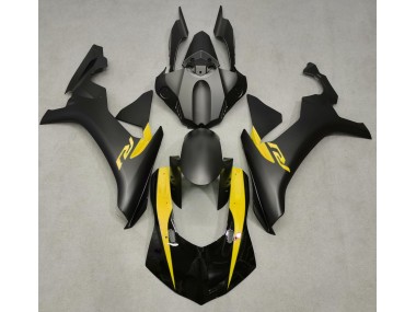 Noir Mat & Jaune 2015-2019 Yamaha R1 Carénage Moto