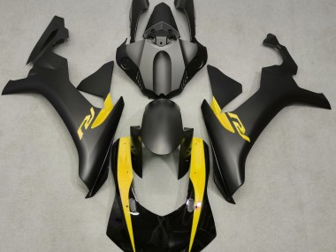 Noir Mat & Jaune 2015-2019 Yamaha R1 Carénage Moto