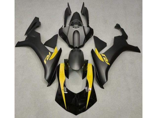 Noir Mat & Jaune 2015-2019 Yamaha R1 Carénage Moto Noir Mat & Jaune 2015-2019 Yamaha R1 Carénage Moto