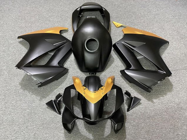 Noir Mat & Or 2002-2012 Honda VFR800 Carénage Moto Noir Mat & Or 2002-2012 Honda VFR800 Carénage Moto