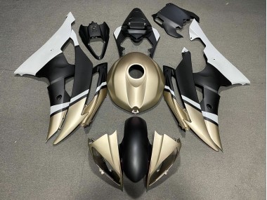 Noir Mat & Or 2008-2016 Yamaha R6 Carénage Moto