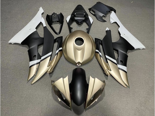 Noir Mat & Or 2008-2016 Yamaha R6 Carénage Moto