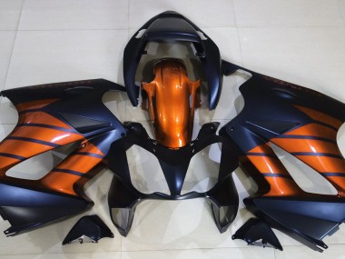 Noir Mat & Orange 2002-2012 Honda VFR800 Carénage Moto