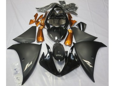 Noir Mat & Orange 2009-2011 Yamaha R1 Carénage Moto
