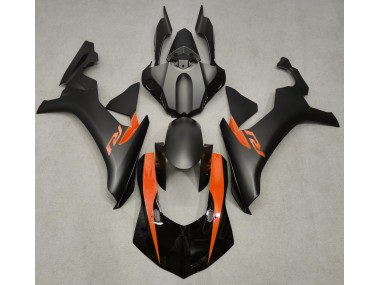 Noir Mat & Orange 2015-2019 Yamaha R1 Carénage Moto