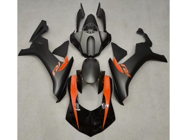 Noir Mat & Orange 2015-2019 Yamaha R1 Carénage Moto Noir Mat & Orange 2015-2019 Yamaha R1 Carénage Moto