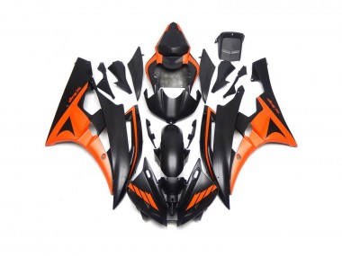 Noir Mat & Orange Personnalisés 2006-2007 Yamaha R6 Carénage Moto