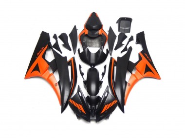 Noir Mat & Orange Personnalisés 2006-2007 Yamaha R6 Carénage Moto
