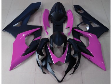 Noir Mat & Rose 2005-2006 Suzuki GSXR 1000 Carénage Moto
