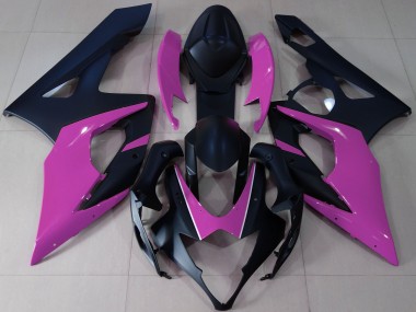 Noir Mat & Rose 2005-2006 Suzuki GSXR 1000 Carénage Moto