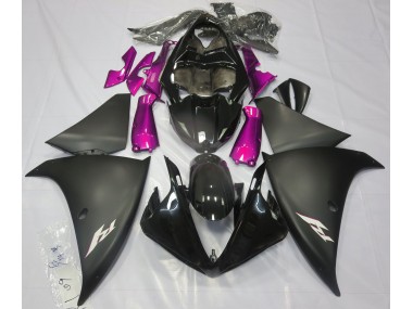 Noir Mat & Rose 2009-2011 Yamaha R1 Carénage Moto