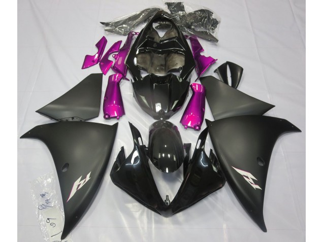 Noir Mat & Rose 2009-2011 Yamaha R1 Carénage Moto Noir Mat & Rose 2009-2011 Yamaha R1 Carénage Moto