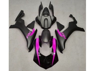 Noir Mat & Rose 2015-2019 Yamaha R1 Carénage Moto