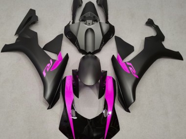 Noir Mat & Rose 2015-2019 Yamaha R1 Carénage Moto