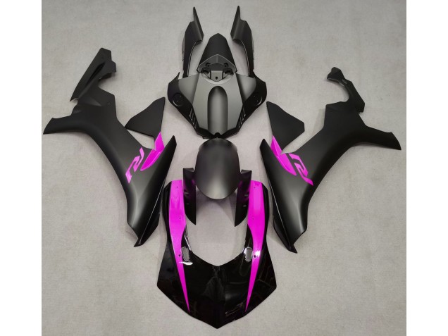 Noir Mat & Rose 2015-2019 Yamaha R1 Carénage Moto Noir Mat & Rose 2015-2019 Yamaha R1 Carénage Moto