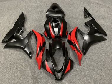 Noir Mat & Rouge 2007-2008 Honda CBR600RR Carénage Moto