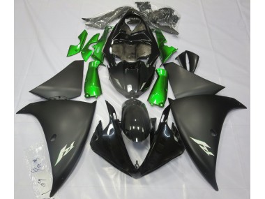 Noir Mat & Vert 2009-2011 Yamaha R1 Carénage Moto