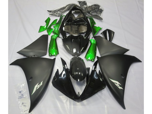 Noir Mat & Vert 2009-2011 Yamaha R1 Carénage Moto Noir Mat & Vert 2009-2011 Yamaha R1 Carénage Moto