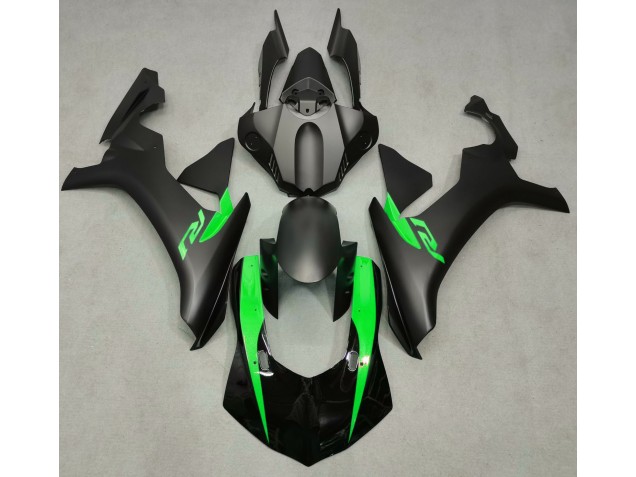 Noir Mat & Vert 2015-2019 Yamaha R1 Carénage Moto Noir Mat & Vert 2015-2019 Yamaha R1 Carénage Moto