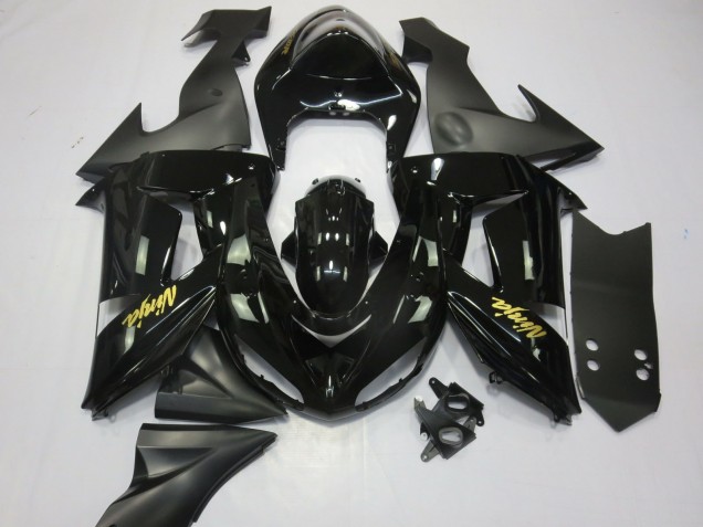 Noir & Or 2006-2007 Kawasaki ZX10R Carénage Moto Noir & Or 2006-2007 Kawasaki ZX10R Carénage Moto