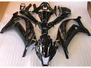 Noir & Or 2016-2019 Kawasaki ZX10R Carénage Moto