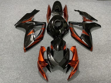 Noir & Orange Brûlé 2006-2007 Suzuki GSXR 600-750 Carénage Moto