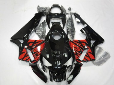 Noir & Rouge Tribal 2005-2006 Honda CBR600RR Carénage Moto