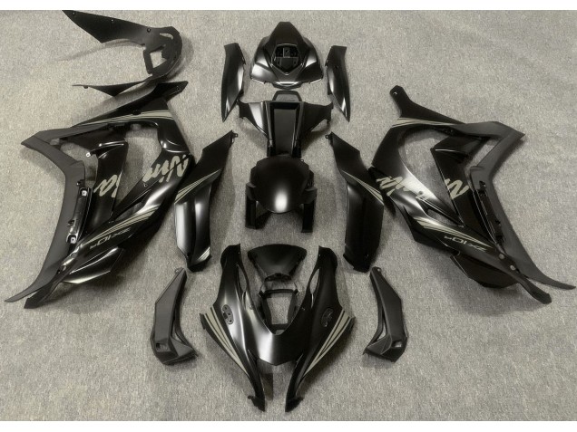 Noir Satiné & Gris 2016-2019 Kawasaki ZX10R Carénage Moto Noir Satiné & Gris 2016-2019 Kawasaki ZX10R Carénage Moto
