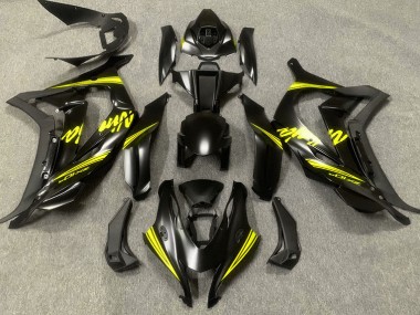 Noir Satiné & Jaune 2016-2019 Kawasaki ZX10R Carénage Moto