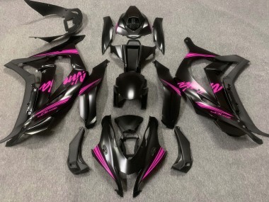 Noir Satiné & Rose 2016-2019 Kawasaki ZX10R Carénage Moto