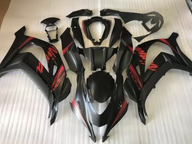 Noir Satiné & Rouge 2016-2019 Kawasaki ZX10R Carénage Moto