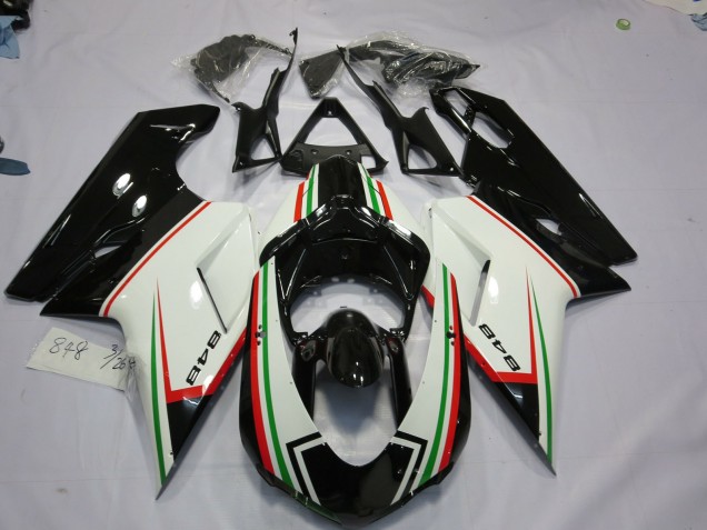 Noir Tricolore 2007-2014 Ducati 848 1098 1198 Carénage Moto Noir Tricolore 2007-2014 Ducati 848 1098 1198 Carénage Moto