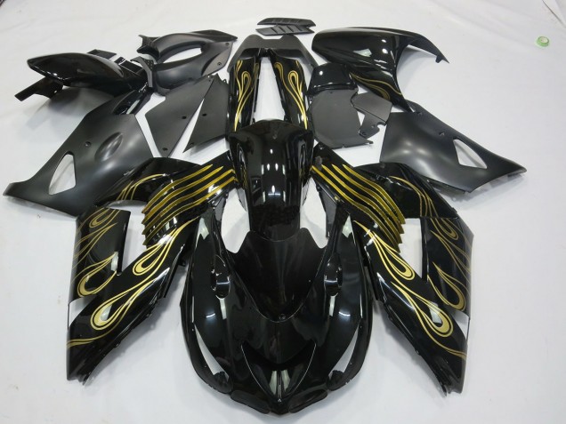 Or Noir 2006-2011 Kawasaki ZX14R Carénage Moto Or Noir 2006-2011 Kawasaki ZX14R Carénage Moto