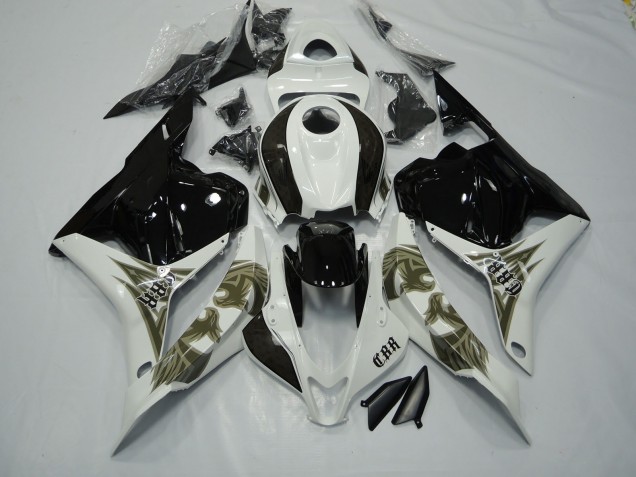 Or Noir & Blanc 2009-2012 Honda CBR600RR Carénage Moto Or Noir & Blanc 2009-2012 Honda CBR600RR Carénage Moto
