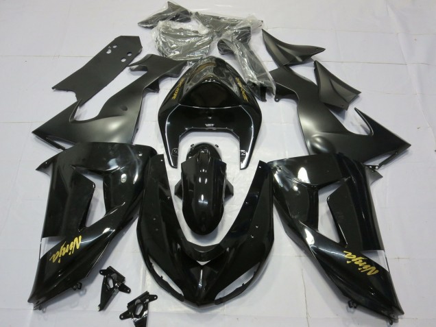 Or Noir Brillant 2006-2007 Kawasaki ZX10R Carénage Moto Or Noir Brillant 2006-2007 Kawasaki ZX10R Carénage Moto
