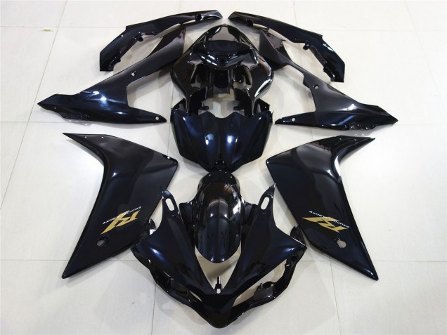 Or Noir Brillant 2007-2008 Yamaha R1 Carénage Moto Or Noir Brillant 2007-2008 Yamaha R1 Carénage Moto