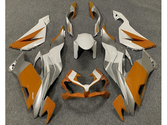 Orange Blanc & Argent 2019-2023 Kawasaki ZX6R Carénage Moto