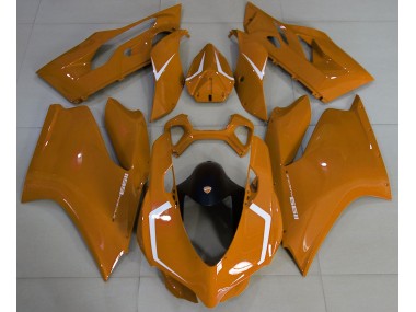 Orange Brillant & Blanc 2011-2014 Ducati 1199 Carénage Moto